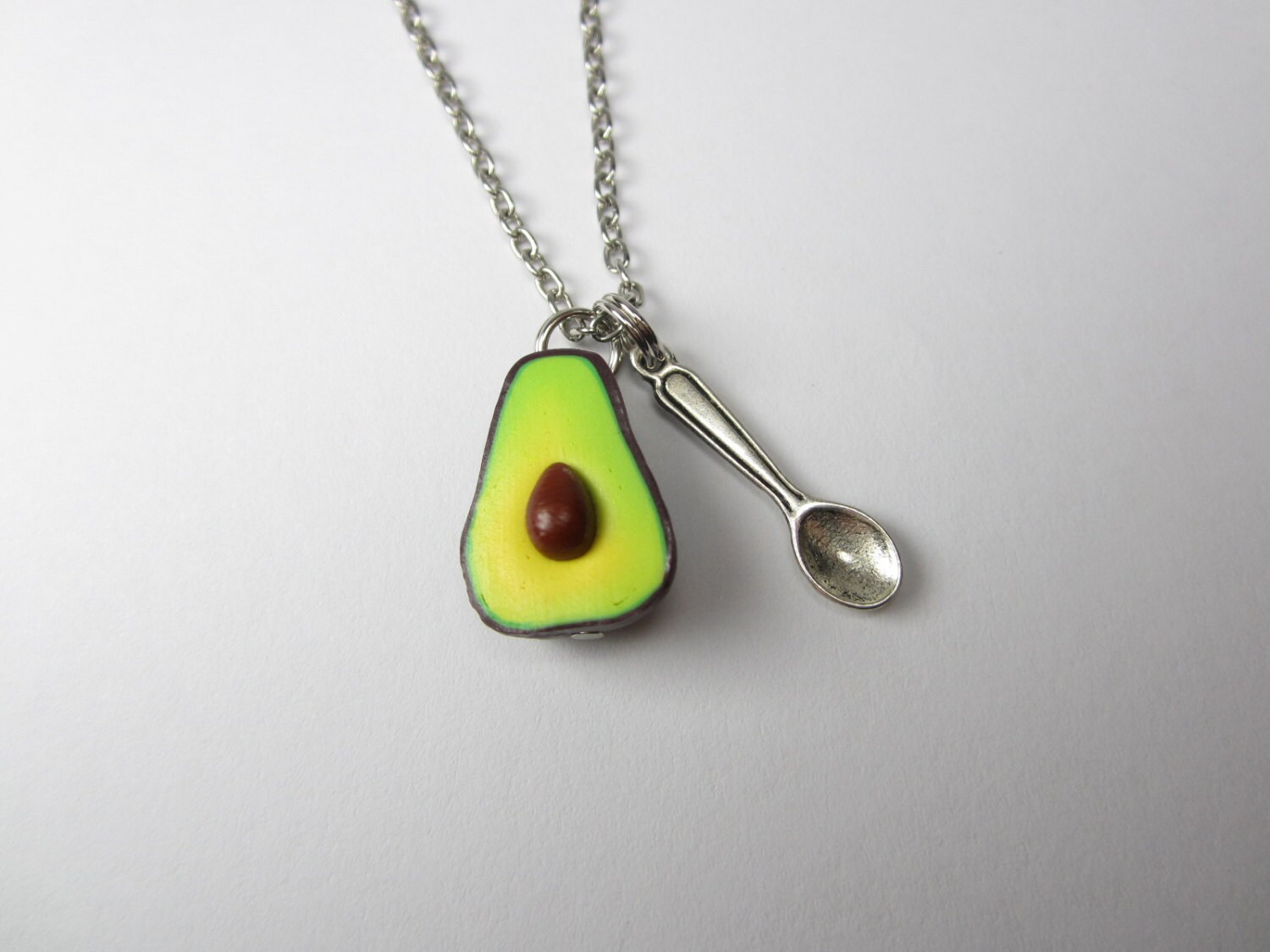 Avocado Necklace Food Jewelry Food Necklace Polymer Clay By Fwirl