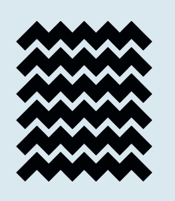 Chevron Mini Blue Transparent Stencil Zig Zag By Sunflower33