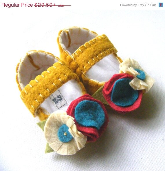 SALE The Olivia Mustard Wool Felt Baby by ShesSoCraftyGoods1