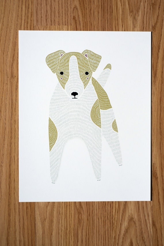 Jack Russell Terrier Illustration - FREE US SHIPPING