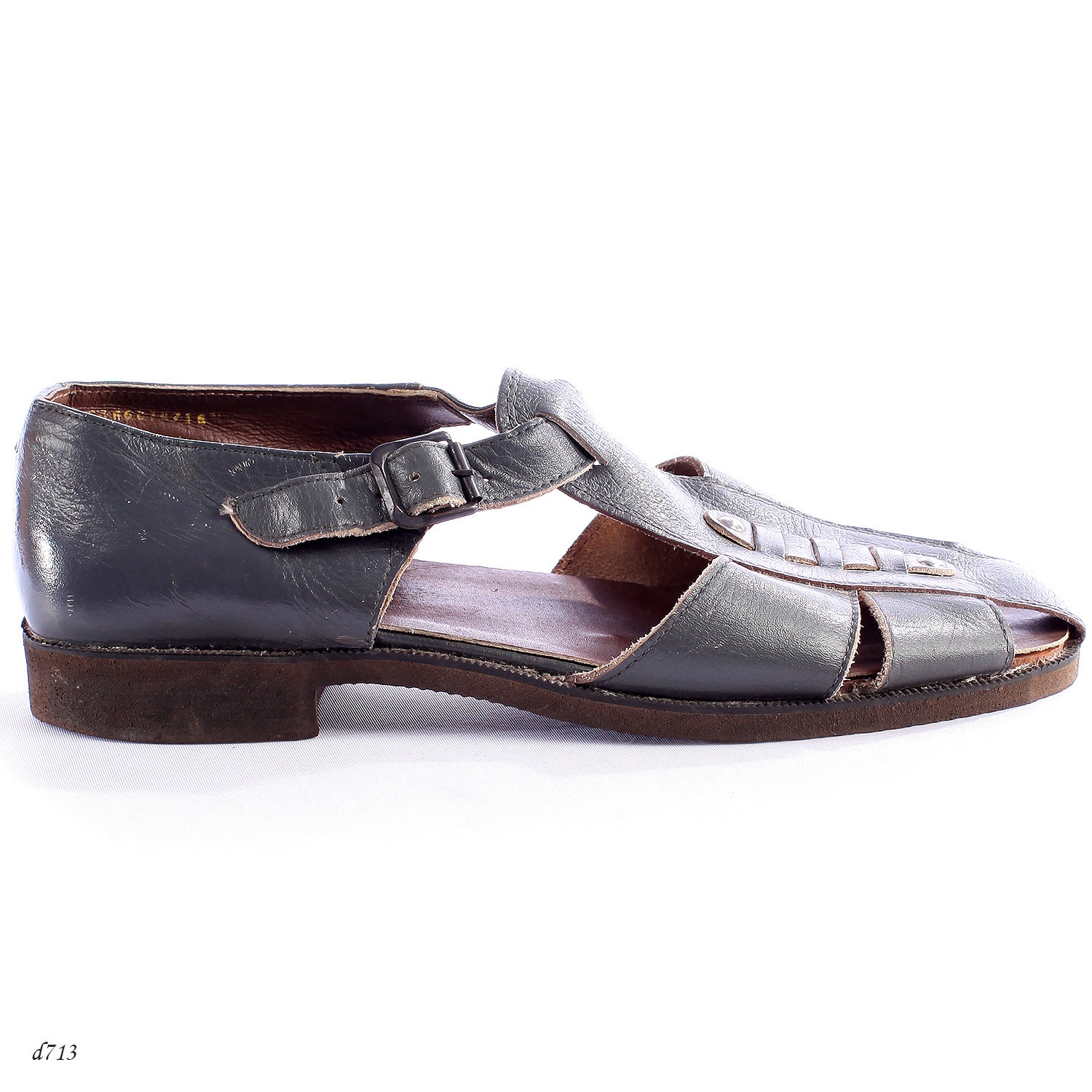 Mens Gladiator Sandals . Vintage Sandals . USSR Gray Sandals . sz US 8 ...