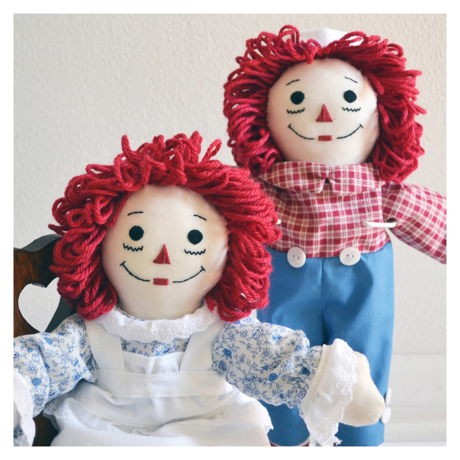 Made to Order Handmade 15in. Raggedy Ann OR Raggedy Andy Doll
