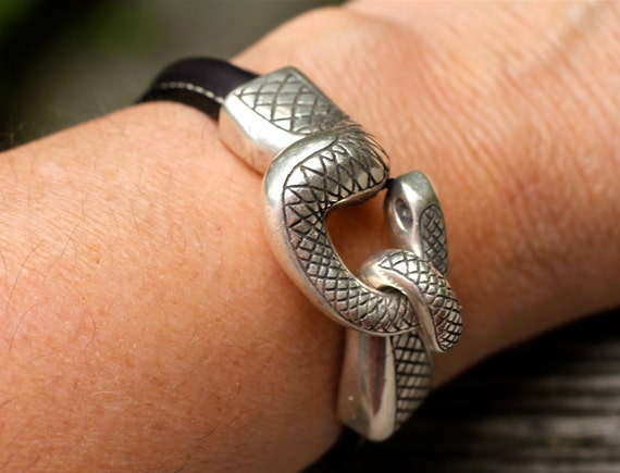 New Snake Bracelet Leather Bracelet Leather By Amyfinedesign