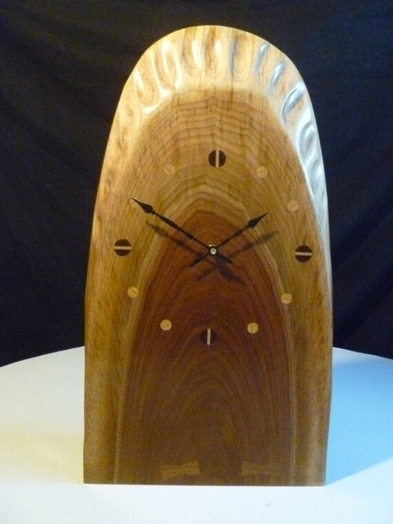 Rustic wooden slab mantle or wall clock by on Etsy