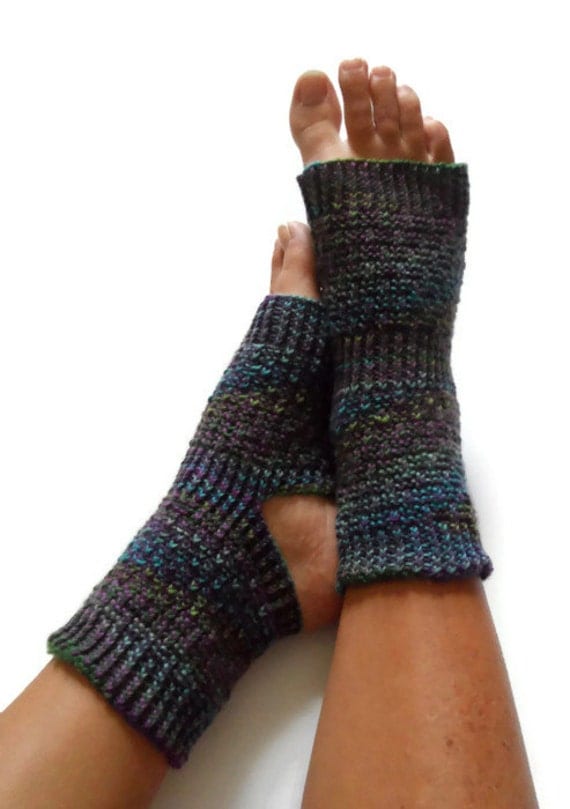 Toeless Yoga Socks Hand Knit in Make Believe by MadebyMegShop