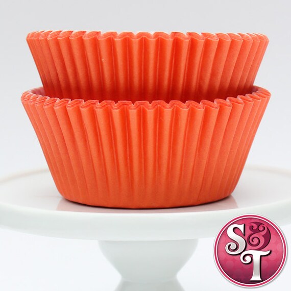 Solid Orange GREASEPROOF Baking Cups Cupcake Liners - Quantity 50 Il_570xn