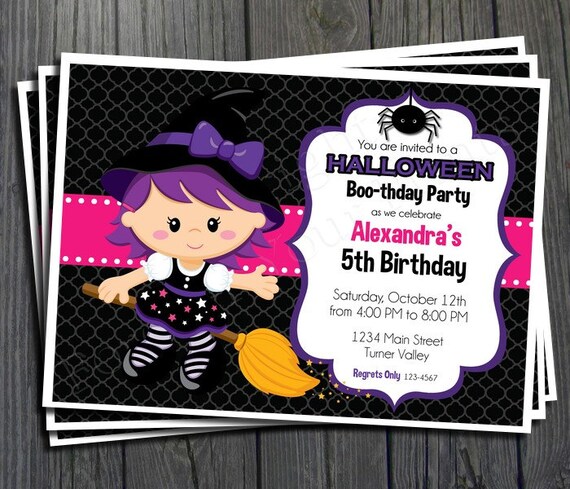 Halloween Birthday Invitation - Printable Halloween Invitation Il_570xn
