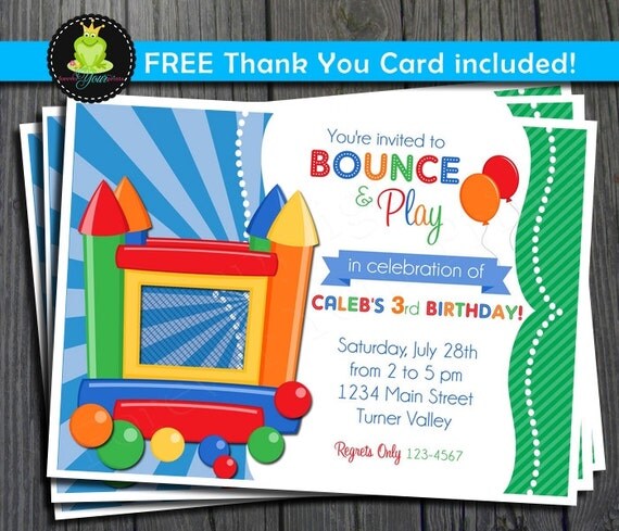 Bounce House Birthday Invitation - Bounce Party Il_570xn