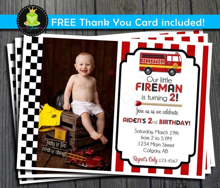 Fireman Birthday Invitation -Fireman Party Il_570xn
