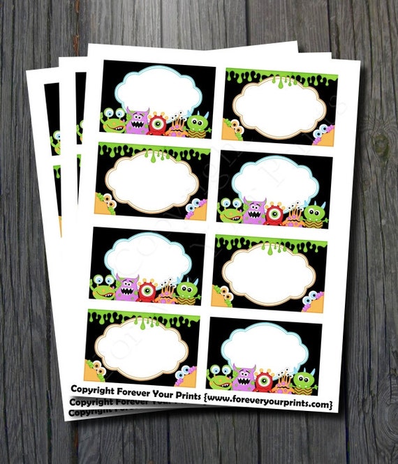 Monster Party Buffet Table Cards - INSTANT DOWNLOAD Il_570xn