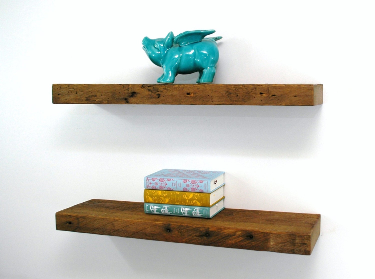 Floating reclaimed wood shelf by ChristopherOriginal on Etsy