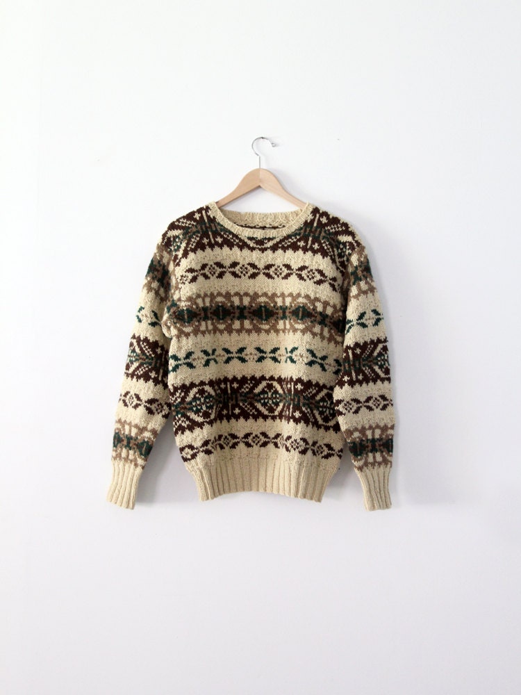 Vintage Fair Isle Sweater / Large Wool Sweater