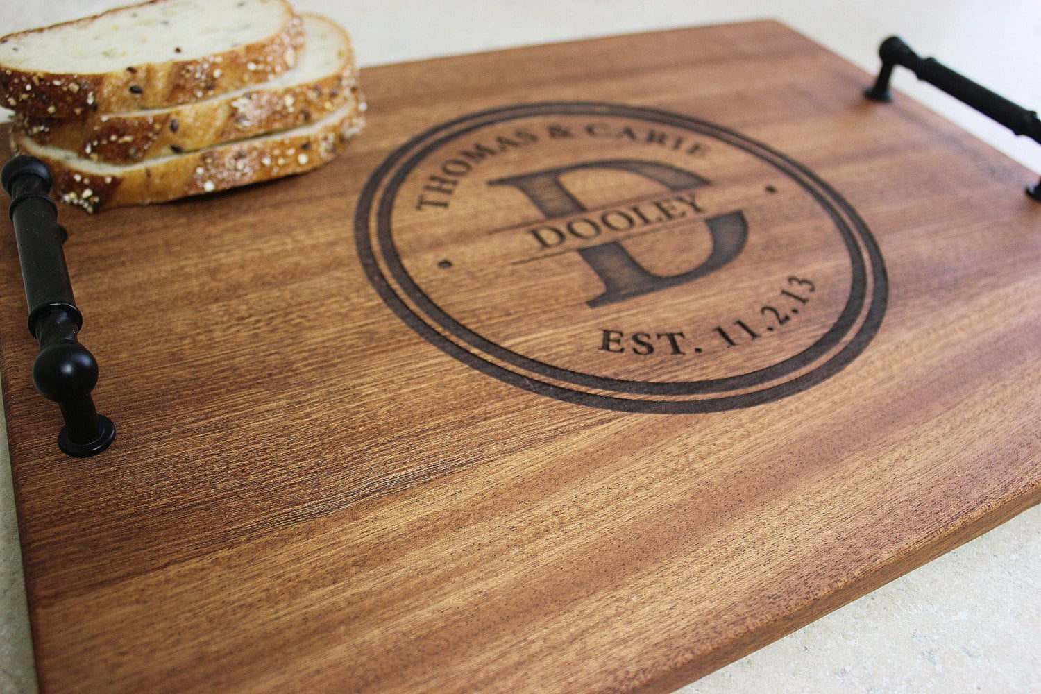 Personalized Engraved Wood Serving Tray By Damianswoodworks 