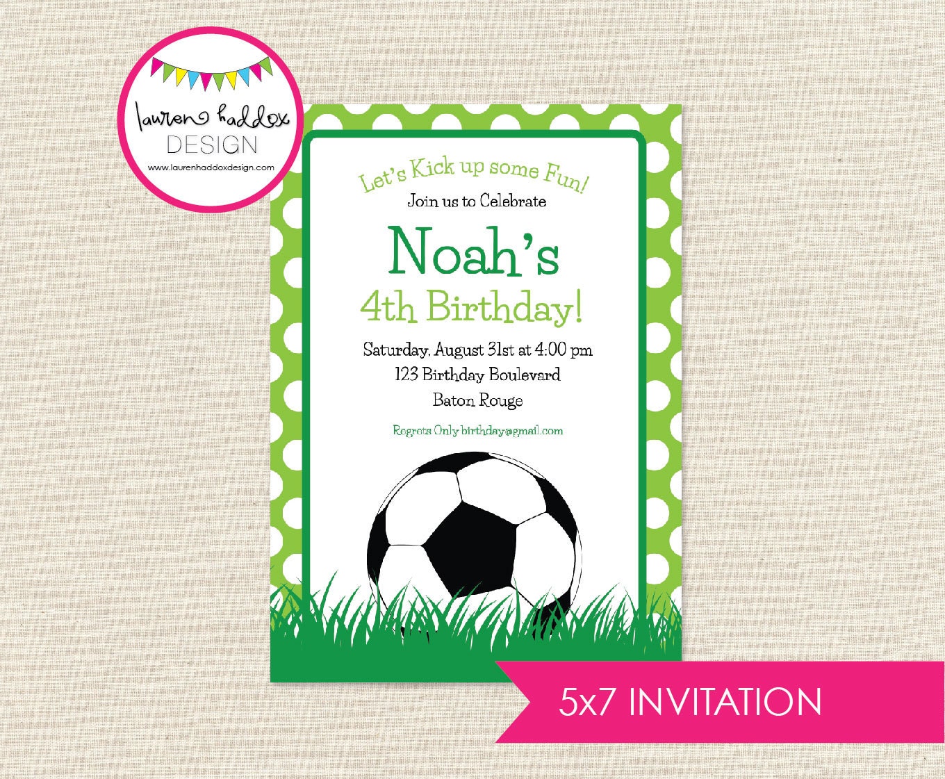 DIY, Soccer Party INVITATION Il_570xn
