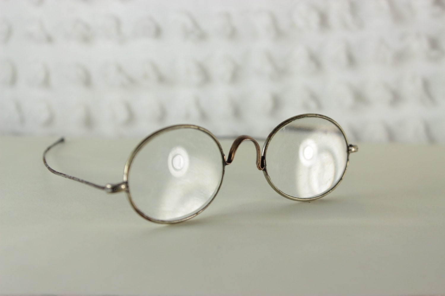 Antique 1800's Eyeglasses Hand Wrought Metal Oval by DIAeyewear