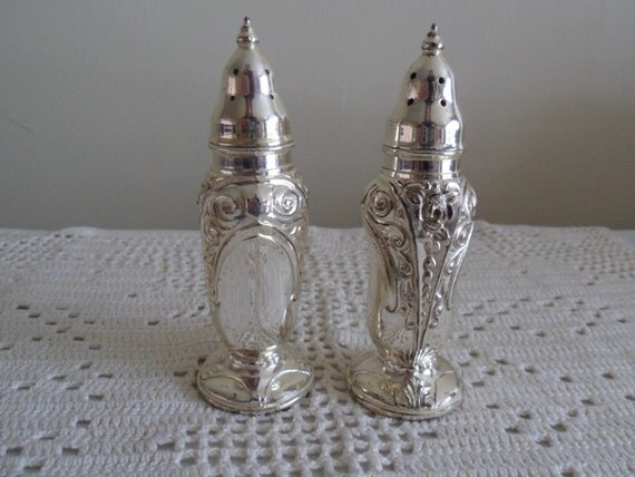 Salt and Pepper Shakers Trent Silver Plated by SweetDreamsandRoses