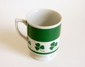 St. Patrick's Day Mug, Shamrock Pedestal Mug, Lefton Irish Coffee Cup - SentimentalFavorites