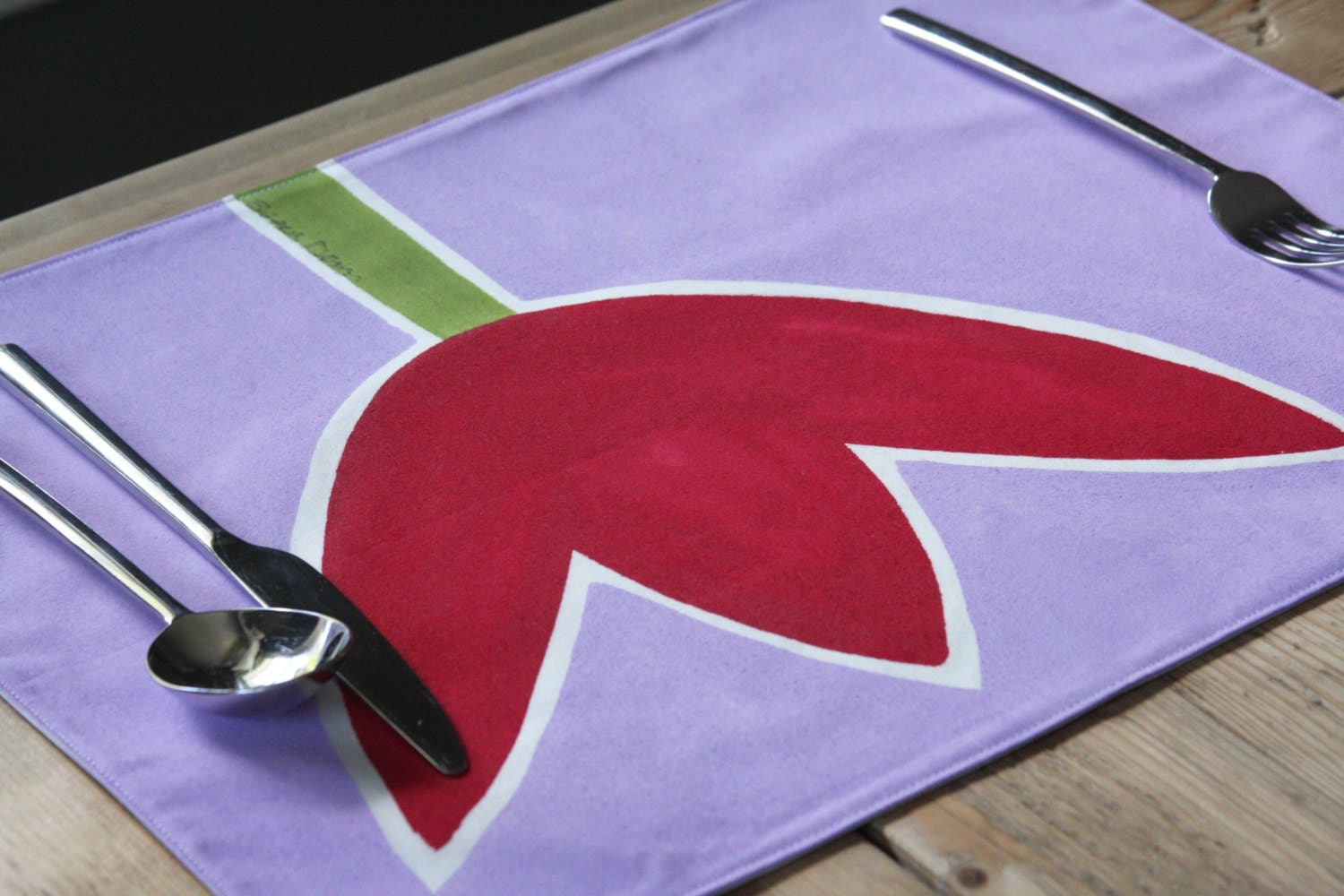 Hand Painted Placemats Set of 2 Table by toocutecustomcrafts