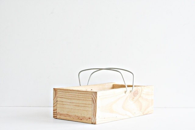 Rustic Wood and Leather Tote Box - Multi-Purpose Carrryall Tote Basket with Padded Leather Interior