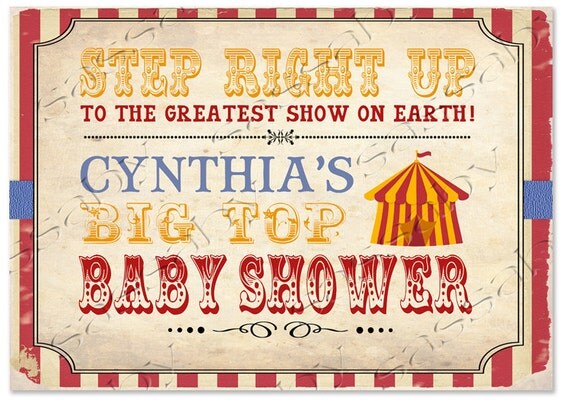 Vintage Circus Baby Shower Sign - Classic - DIY PRINTABLE FILE by Sassaby Il_570xn