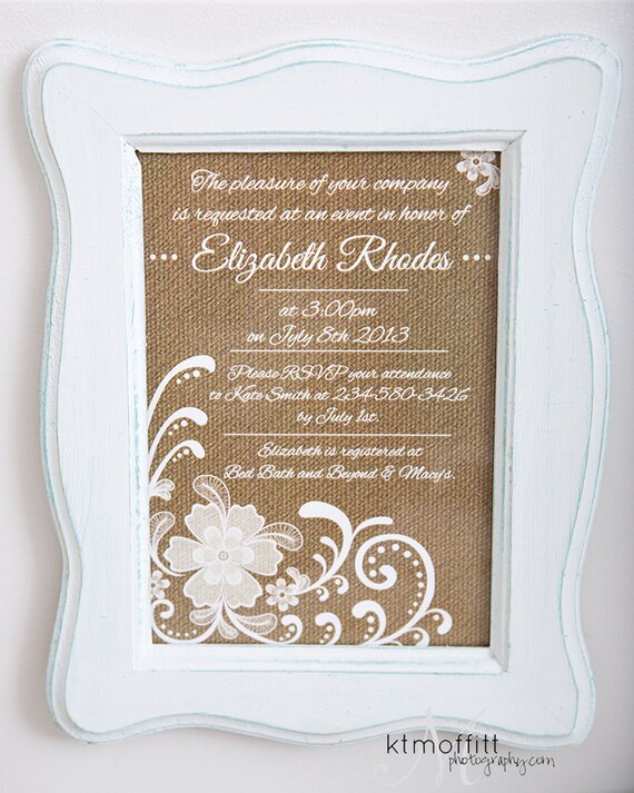 Burlap and Lace printable invitation and envelope Il_570xn