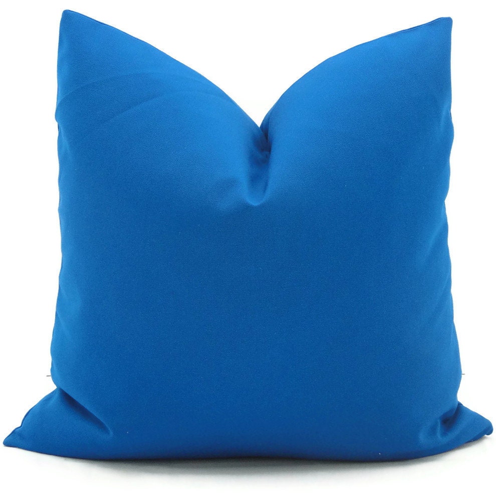 Marine Blue Sunbrella Indoor Outdoor Pillow Cover by PopOColor