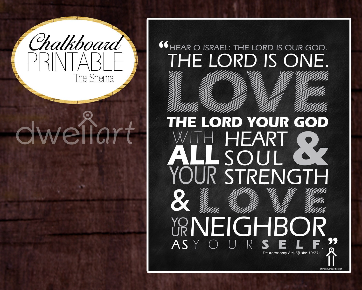 Items similar to Deuteronomy 6 - The Shema. Printable 8X10 Christian ...