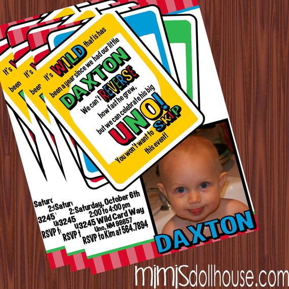 Uno Invitation- Printable Uno Game Birthday Invitation PDF/JPEG Il_570xn