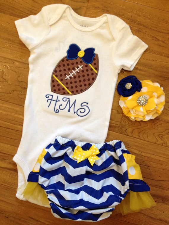 Baby girl football team spirit outfit by PeacebyPiece01 on Etsy
