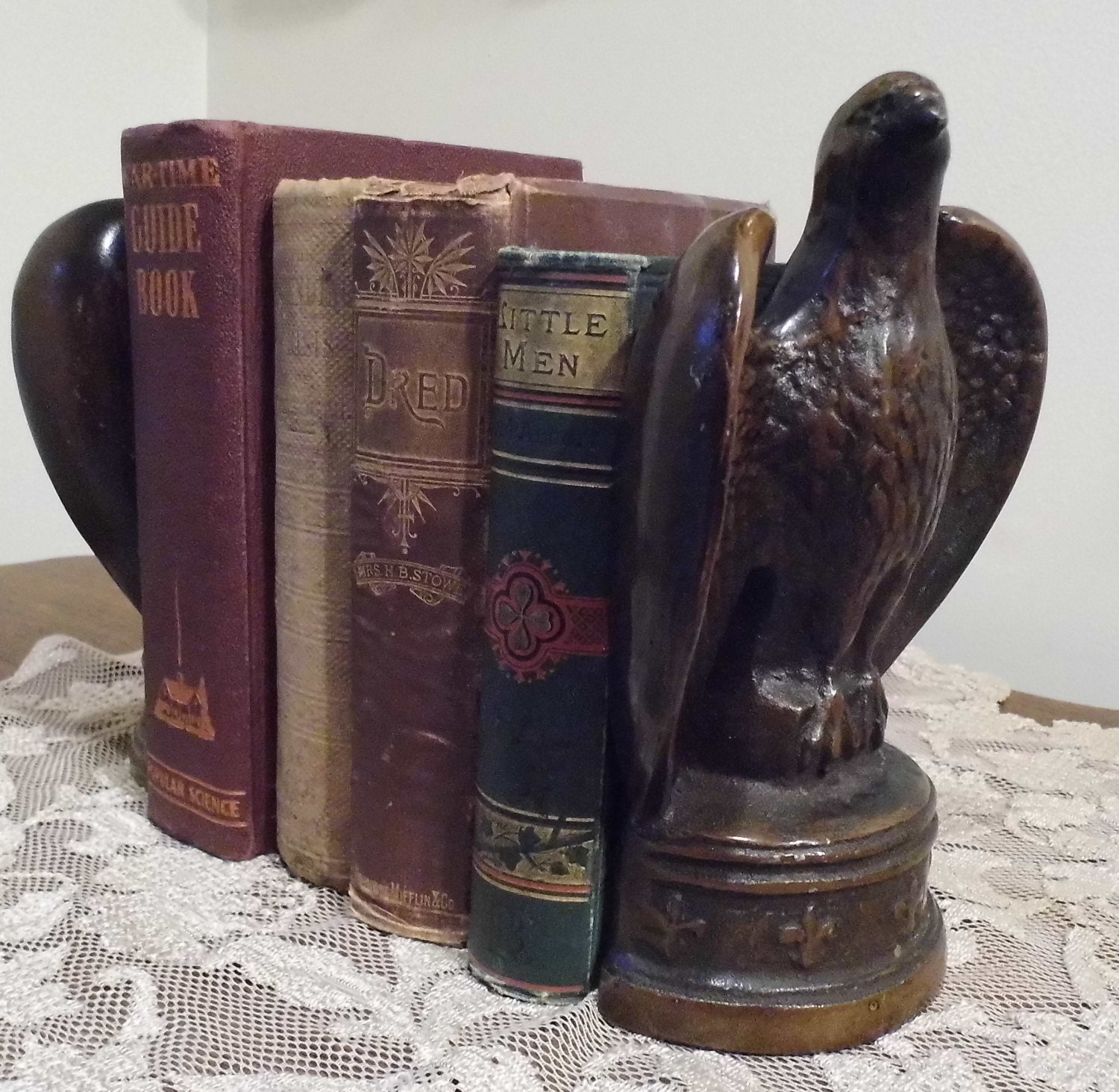 Items similar to Vintage Heavy Solid Metal Bookends Bird Book Ends