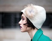 100% Merino Boiled Wool Winter Hat with Recycled Fur - juliesinden