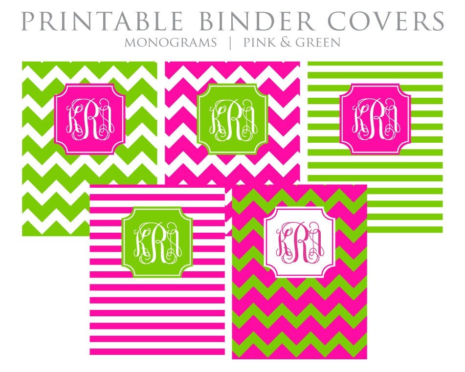 Printable Binder Inserts Set of 5 Personalized by ThePreppyGreek