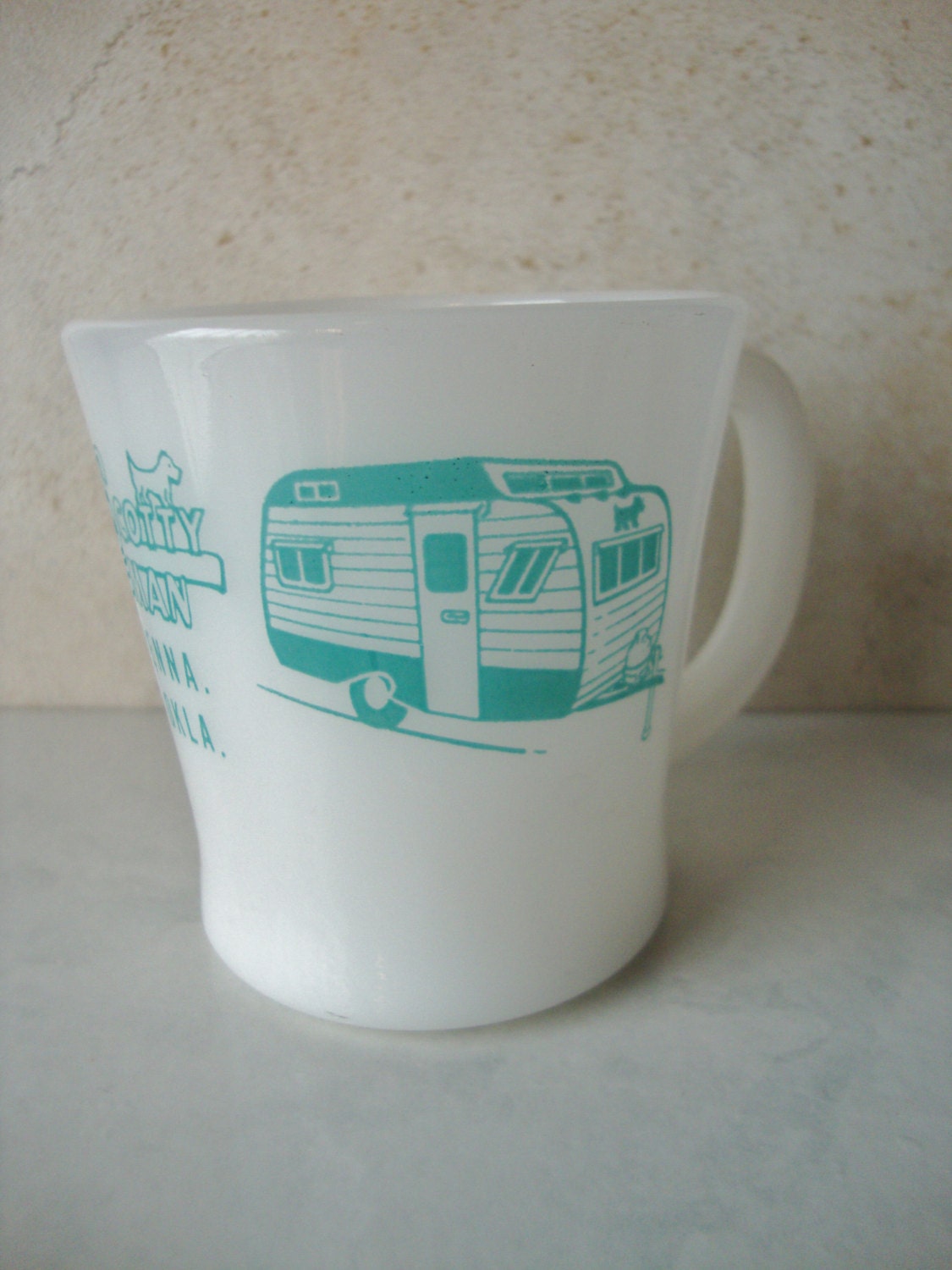 vintage milk glass coffee mug