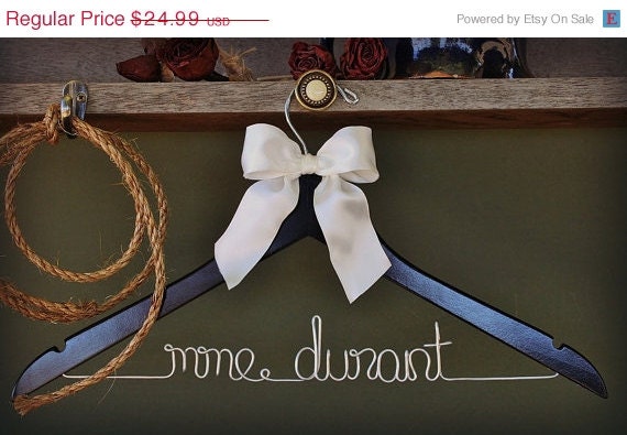 ON SALE Personalized Wedding Dress Hanger- perfect gift for the bride or bridesmaid