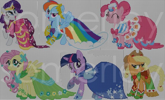 CROSS STITCH PATTERN My Little Pony Mane 6 Grand by somerley