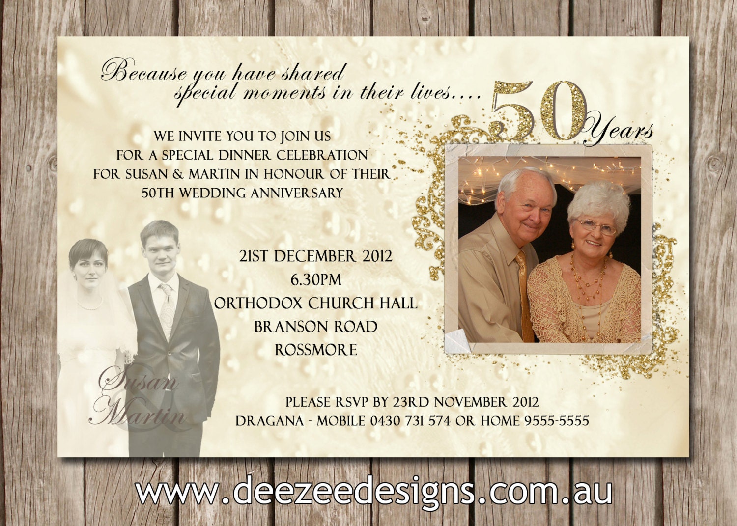 Photo Personalised 50th Wedding Anniversary Invitations - You Print Il_570xn