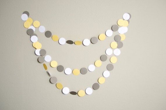 Paper Garland Circle 12 ft Gray Yellow Grey Il_570xn