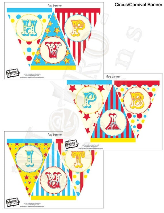 Instant Download - Circus, Carnival Banner Il_570xn