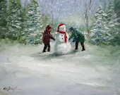 Childern Making a Snowman