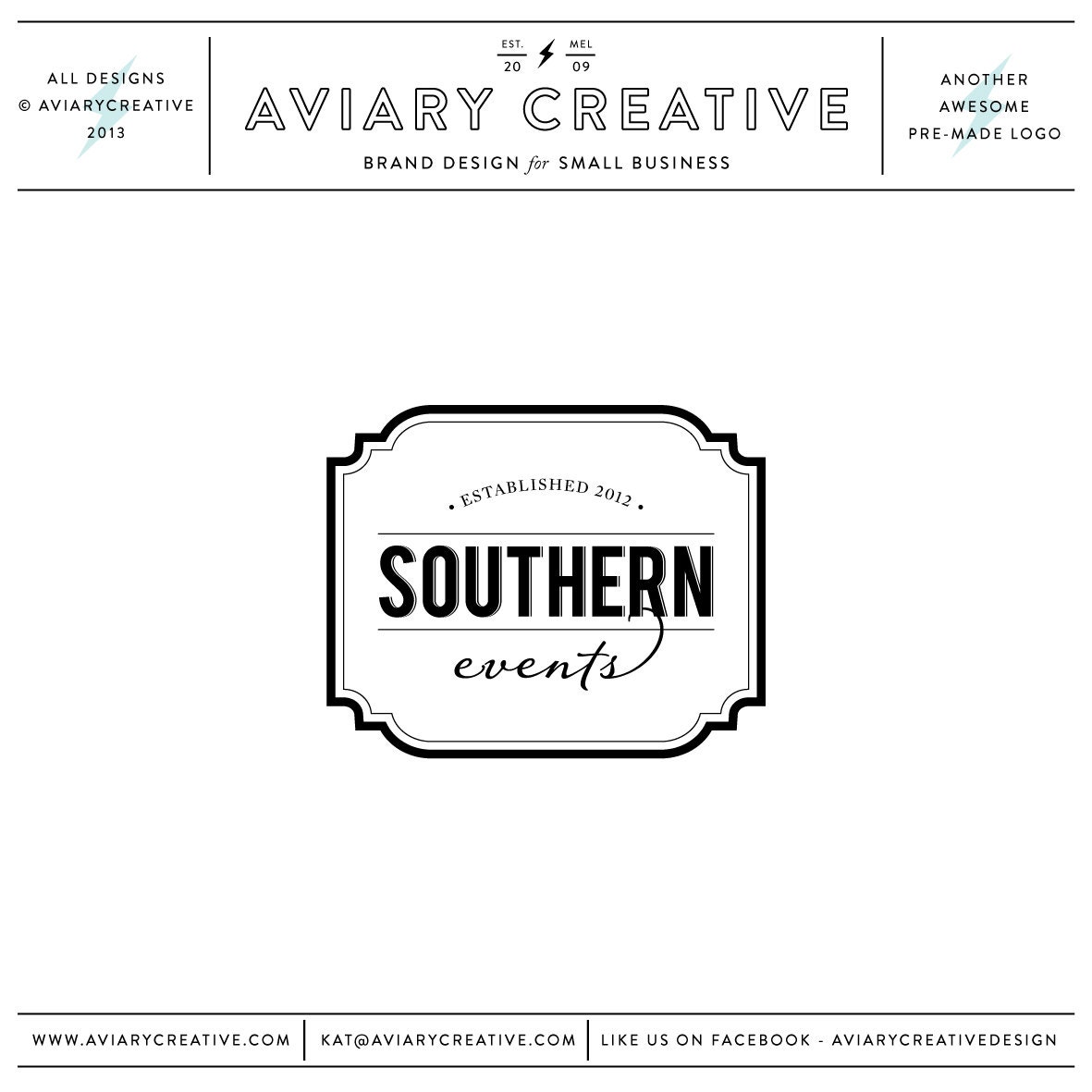 Boutique Premade Logo Design "Southern Events"