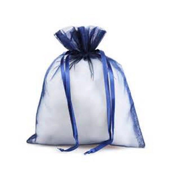 Bag, Organza, Navy Blue, Satin Drawstring 3 x 4 Package of 5 Bag, Organza, Navy Blue, Satin Drawstring 3 x 4 Package of 5