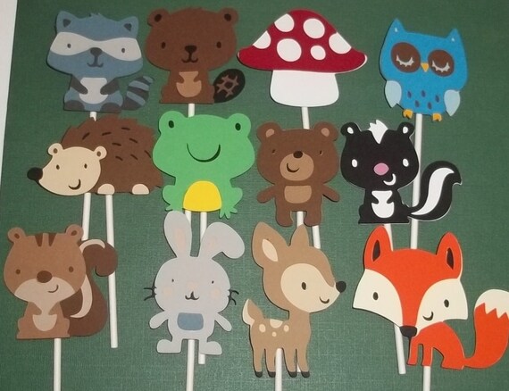 12 woodland animal cupcake toppers diaper by 12 woodland animal cupcake toppers diaper by