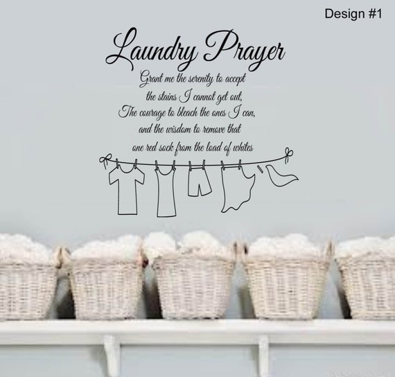 Laundry Prayer Grant me the SERENITY Home VInyl Wall by wallstory