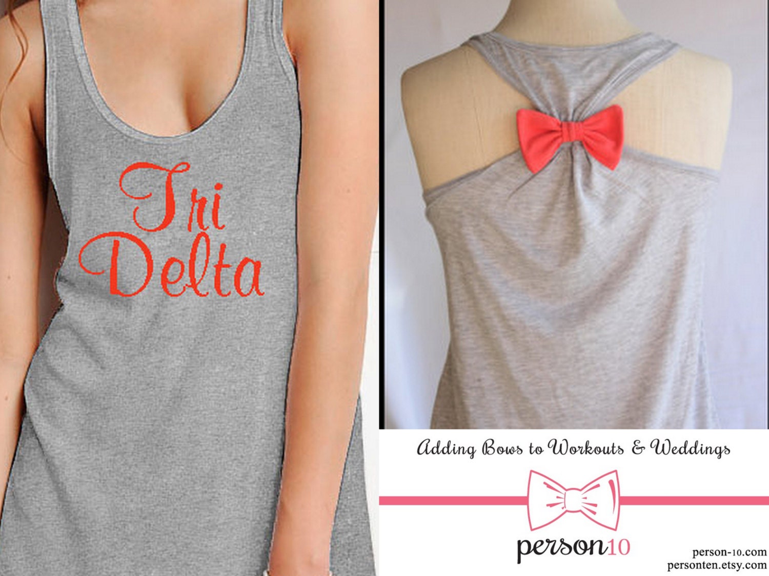 Items Similar To Art Payment Custom Sorority Bow Tank Tops On Etsy 