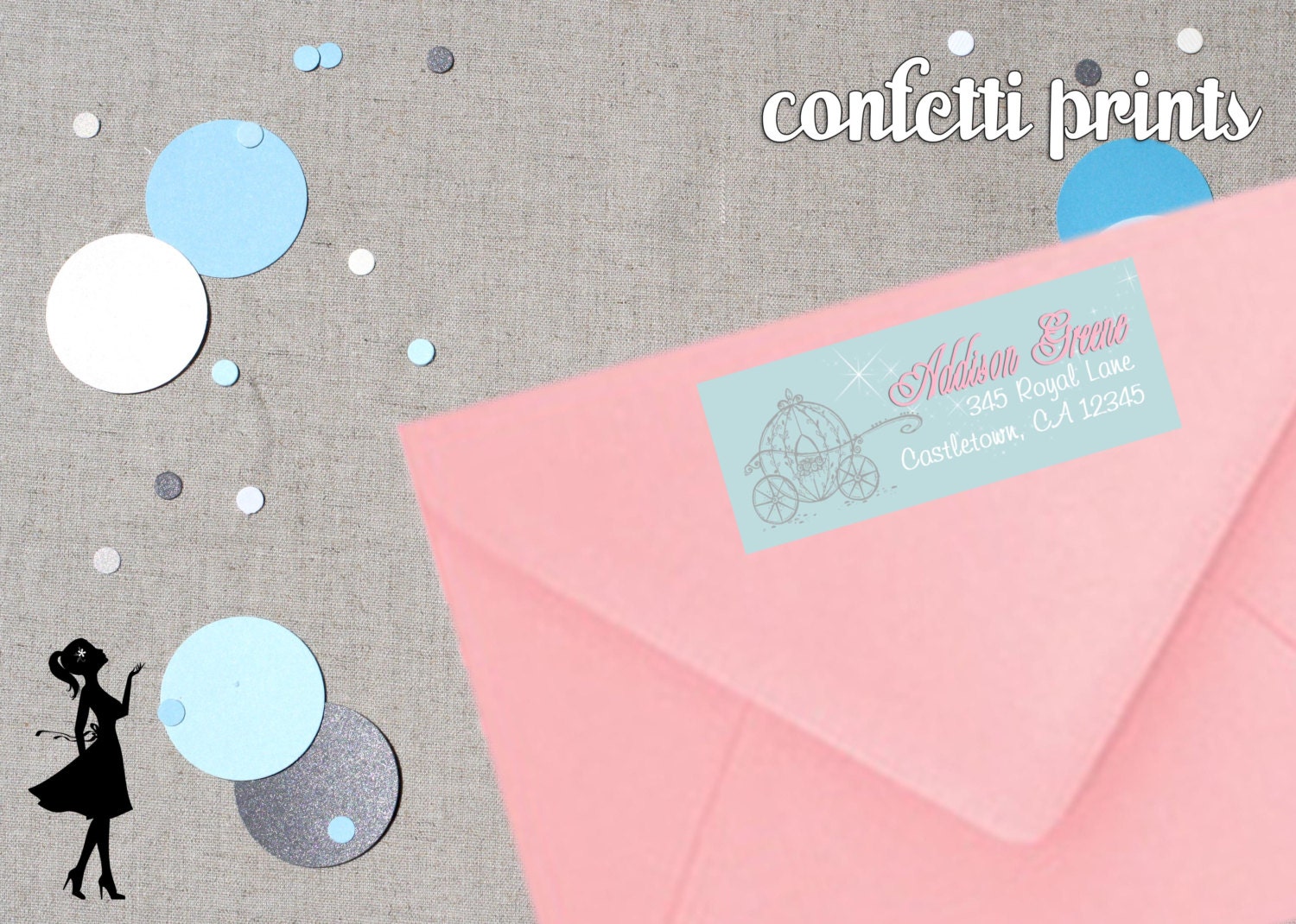 CINDERELLA Personalized Address Label Printable Il_570xn