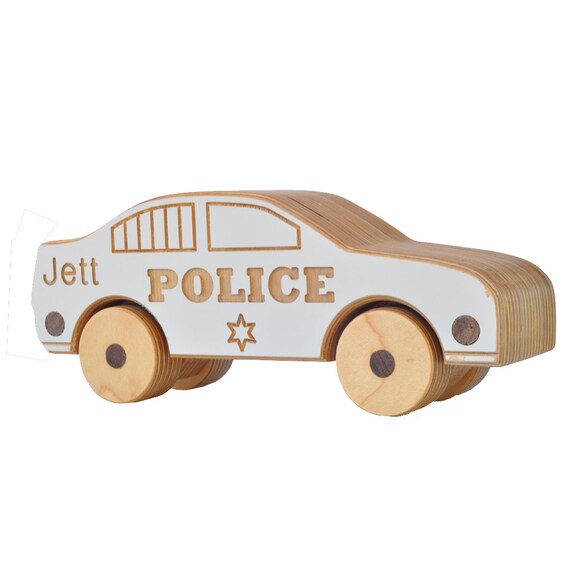 personalized wooden police car push toy wood by personalized wooden police car push toy wood by