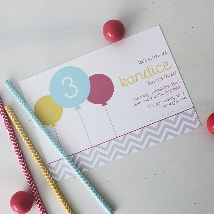 Sweet Balloon Printable Party Invitations : Printable Party Designs by The Tiny Tiara Il_570xn