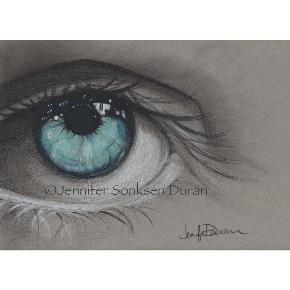 Original Modern Art Colored Pencil Drawing by by ArtByJenDuran