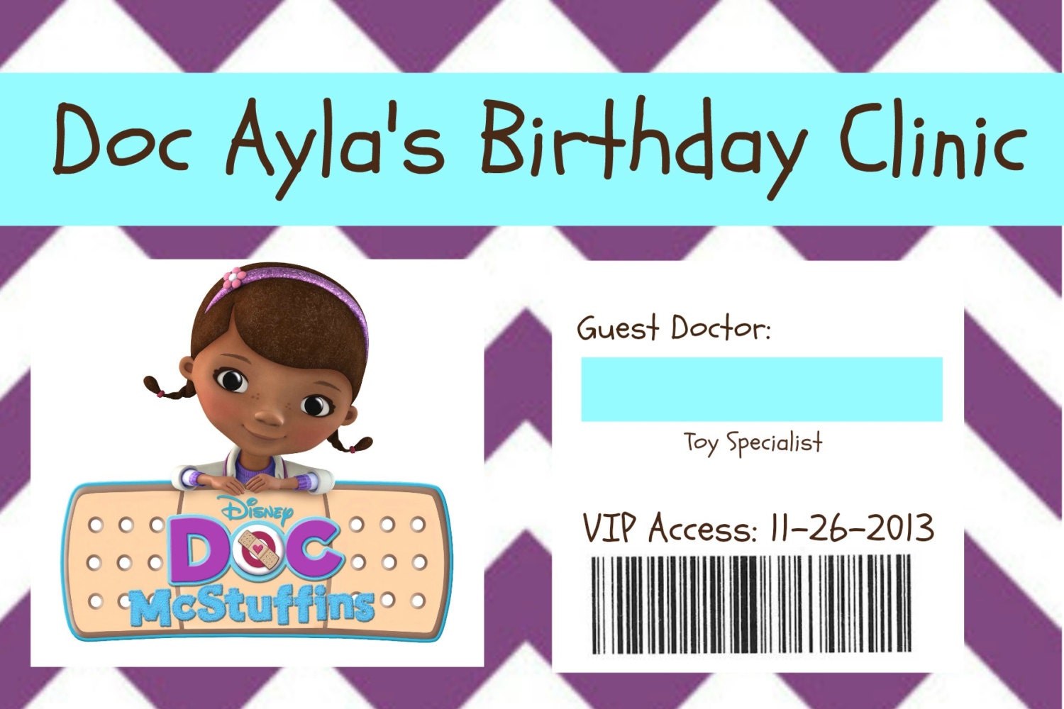 Doc Mcstuffins Name Badge by SocialButterflies98 on Etsy