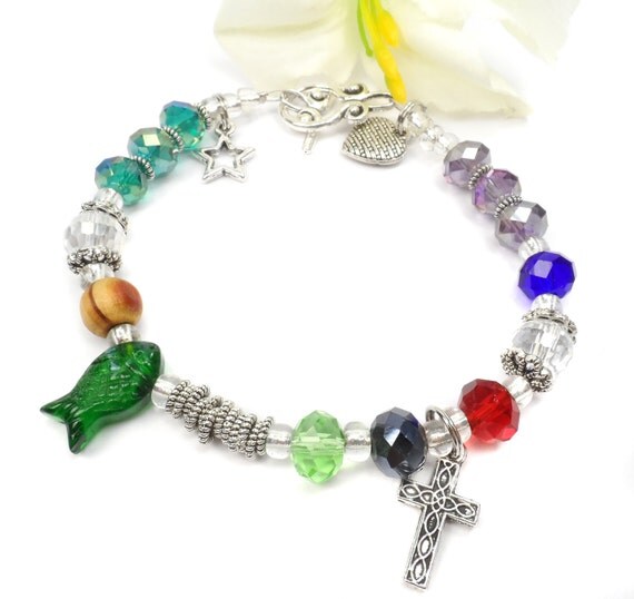 Story of Christ Bracelet Christian Jewelry by ABeadedStory on Etsy